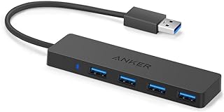 USB-C hub: Anker 4-Port USB 3.0 Hub, Ultra-Slim Data USB Hub with 2 ft Extended Cable [Charging Not…