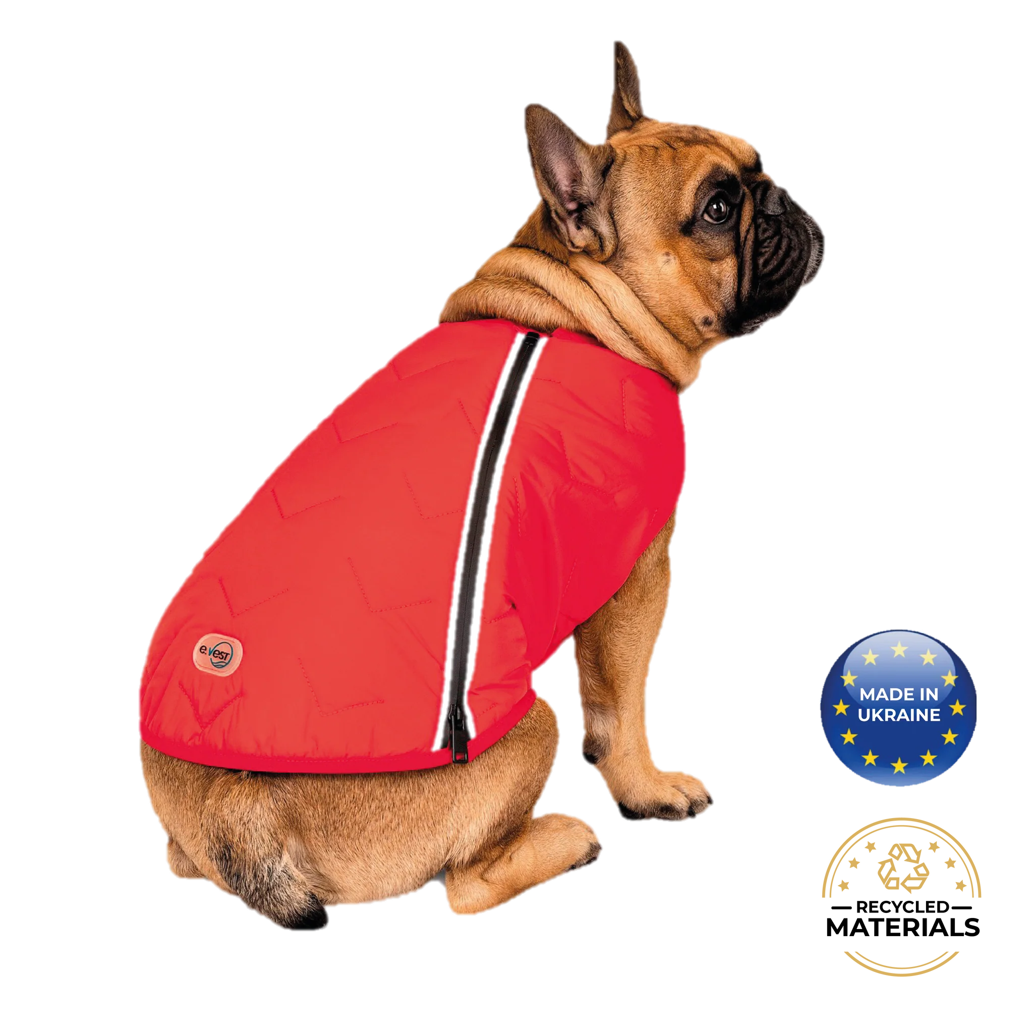 Sustainable Eco-Friendly Dog Jacket / Vest - Made in Ukraine - Red / XS — Dog Toys
