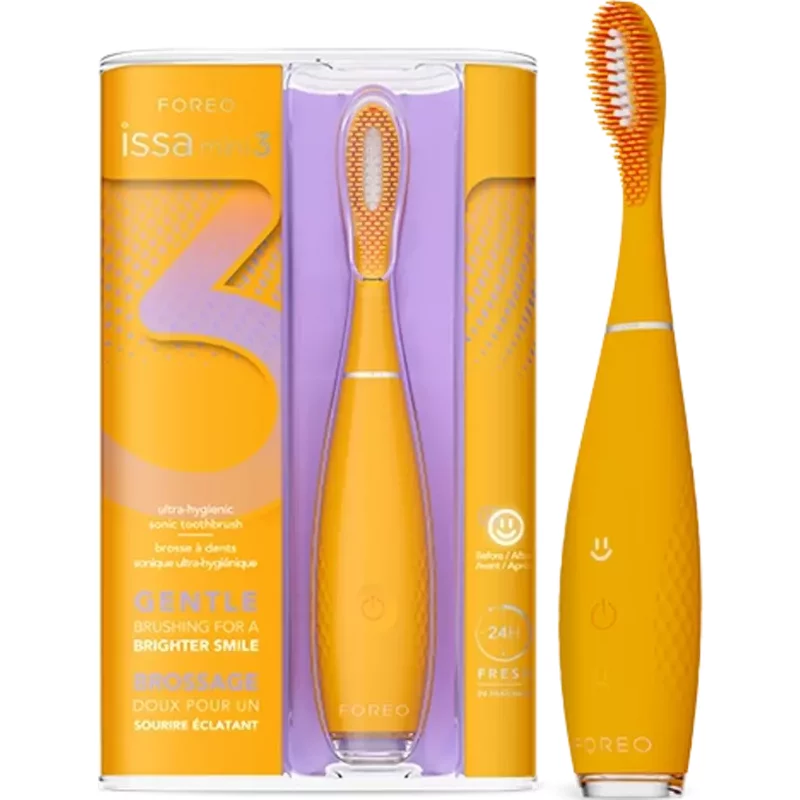 Foreo Issa Mini 3 Brosse nettoyante électrique pour le visage Mango Tango — Brosse nettoyante électrique pour le visage