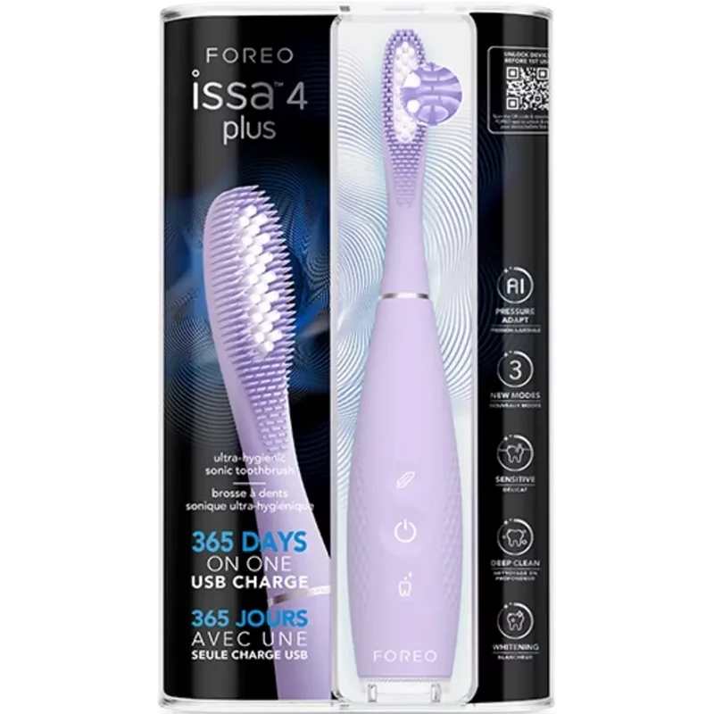 Foreo ISSA™ 4 Plus Brosse nettoyante électrique pour le visage à la lavande — Brosse nettoyante électrique pour le visage