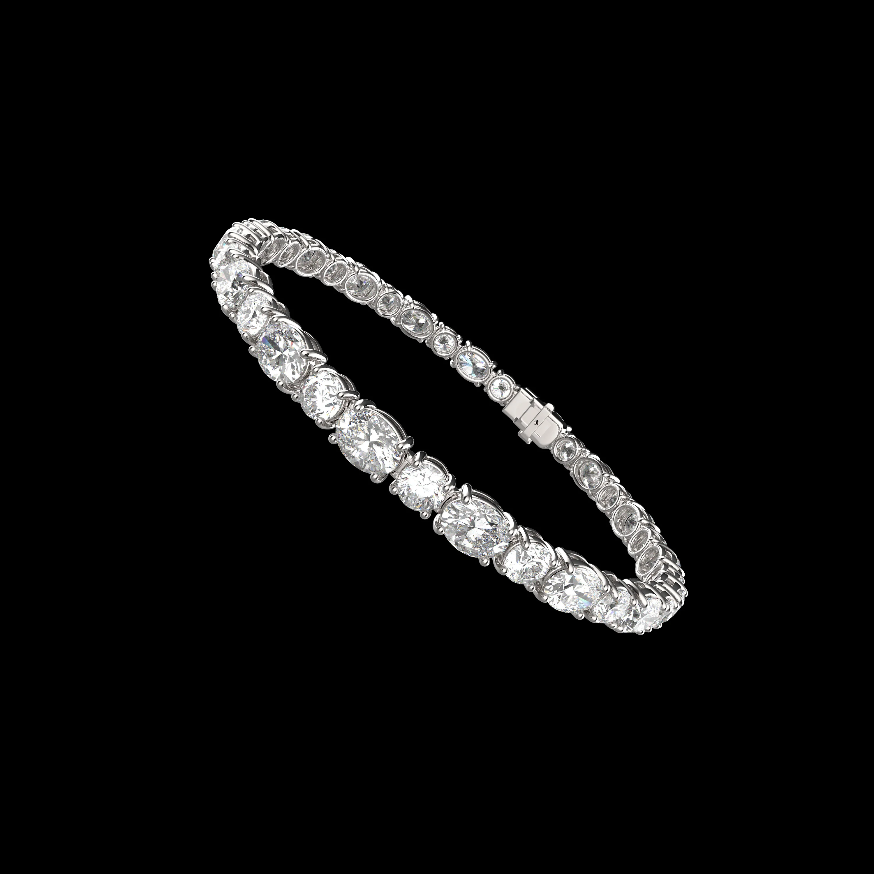 Bracelet tennis Ophelia Eternity en or blanc 4-10 carats et diamants cultivés en laboratoire — Bracelet Femme