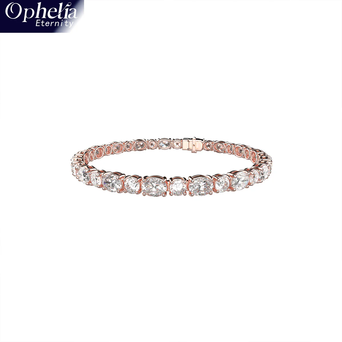 Ophelia Eternity 4-10ct 9K/14K18K Rose Gold Lab-grown diamond Tennis Bracelet, 4-Prong, D-VS2/SI1 - Free - 9K Rose Gold+Lab-Grown Diamond / 4CT / 6 — Bracelet W