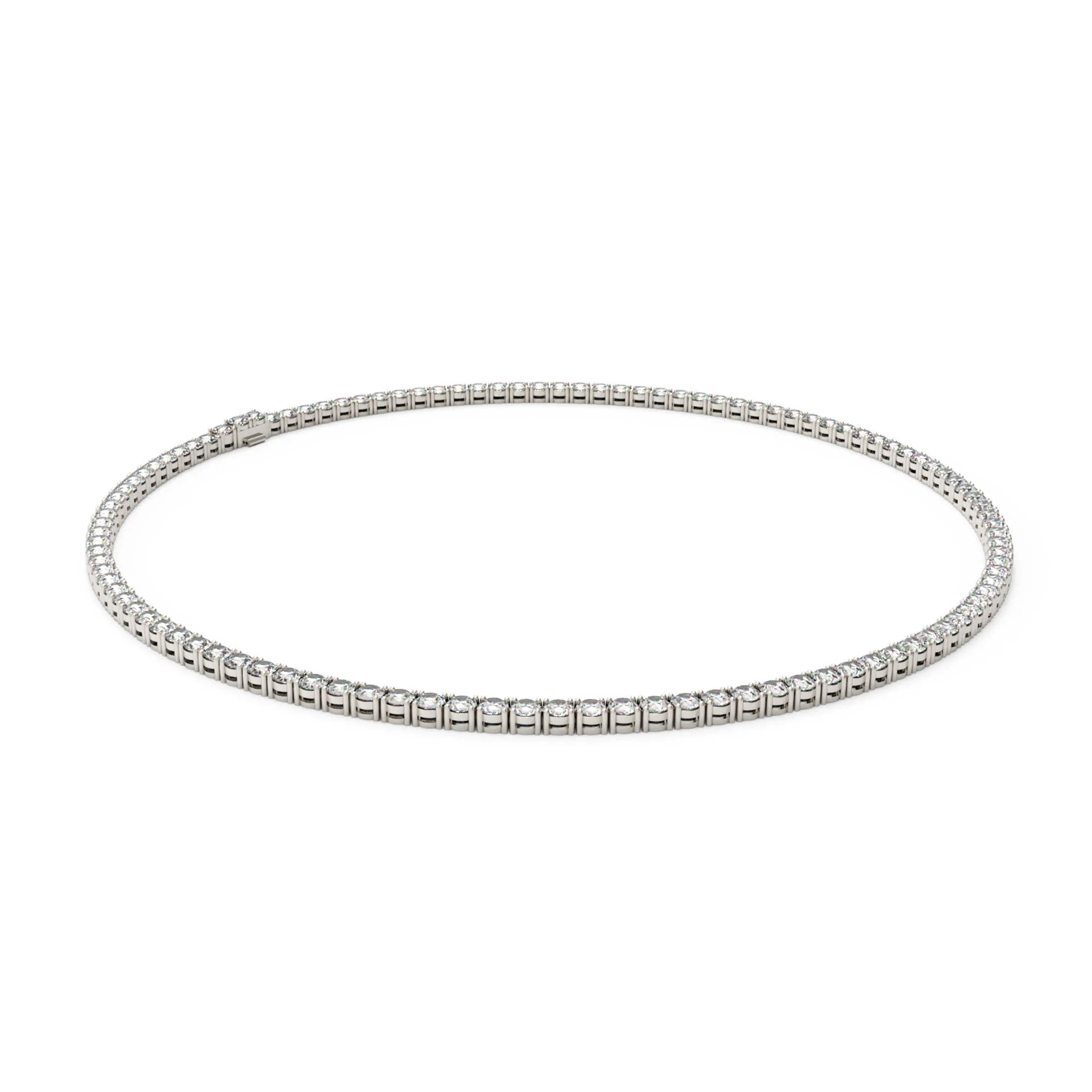 Ophelia Eternity Jewelry Collier tennis classique en diamants cultivés en laboratoire en or 9 carats — Collier Argent Femme