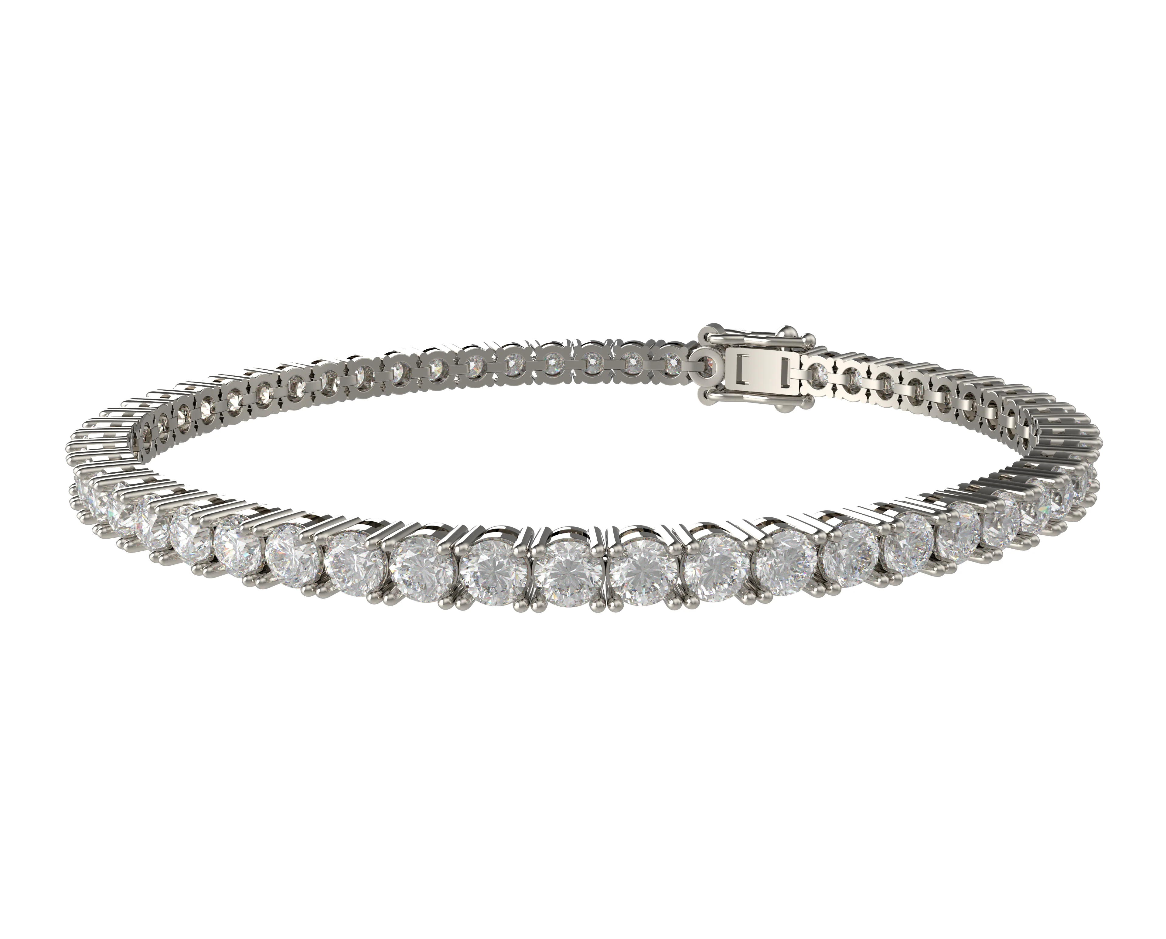 Ophelia Eternity 4-10ct 14K Gold Lab-grown diamond Tennis Bracelet, 4-Prong, D-VVS2/SI1 - Free Engraving - 14K White Gold / 3CT / 6
