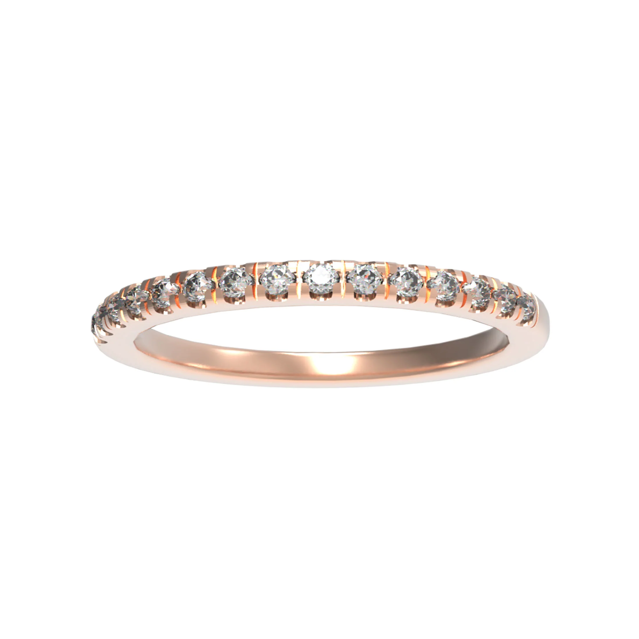 Bague Ophelia Eternity Diamant de Laboratoire Or Rose — Anneaux empilables