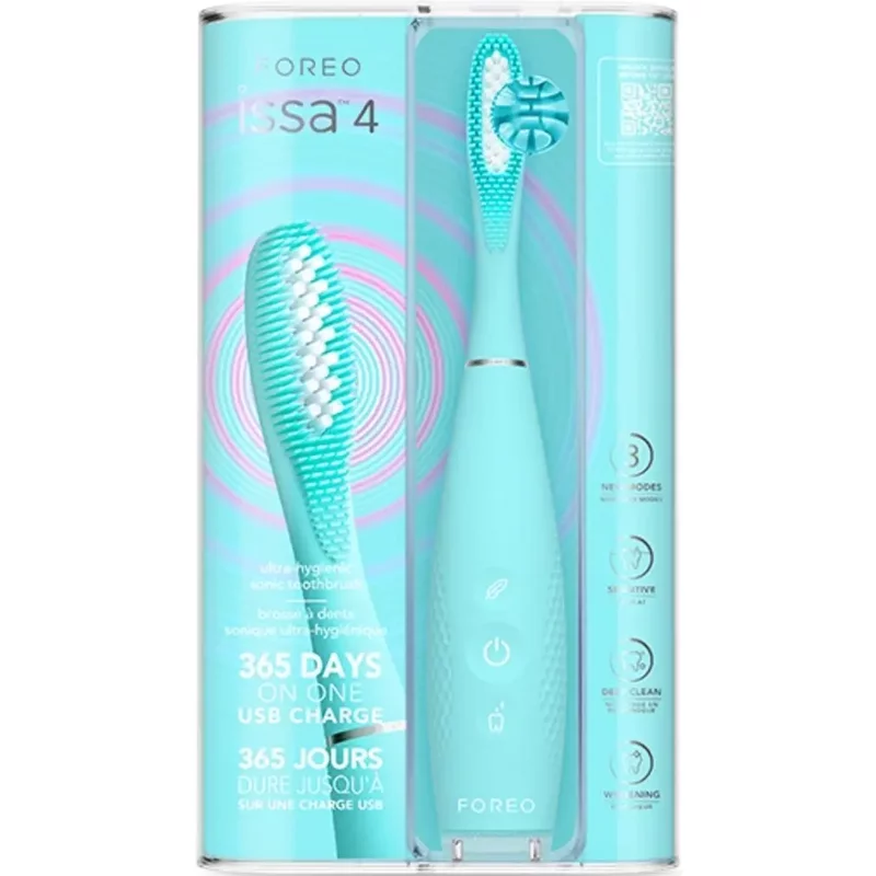 Foreo ISSA 4 Brosse nettoyante électrique pour le visage Bleu Arctique — Brosse nettoyante électrique pour le visage