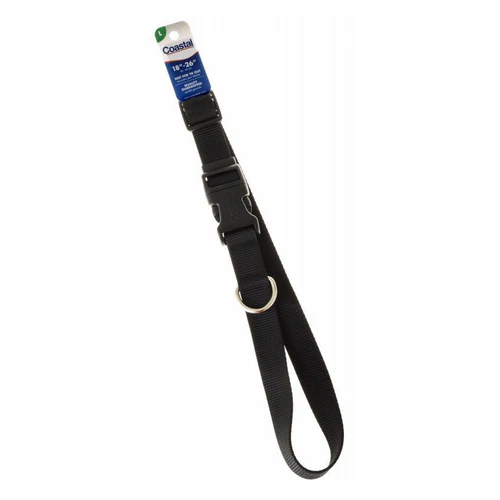 Nylon Adjustable Collar - Black 18"-26" Long x 1" Wide by Tuff Collar — Dog Collar