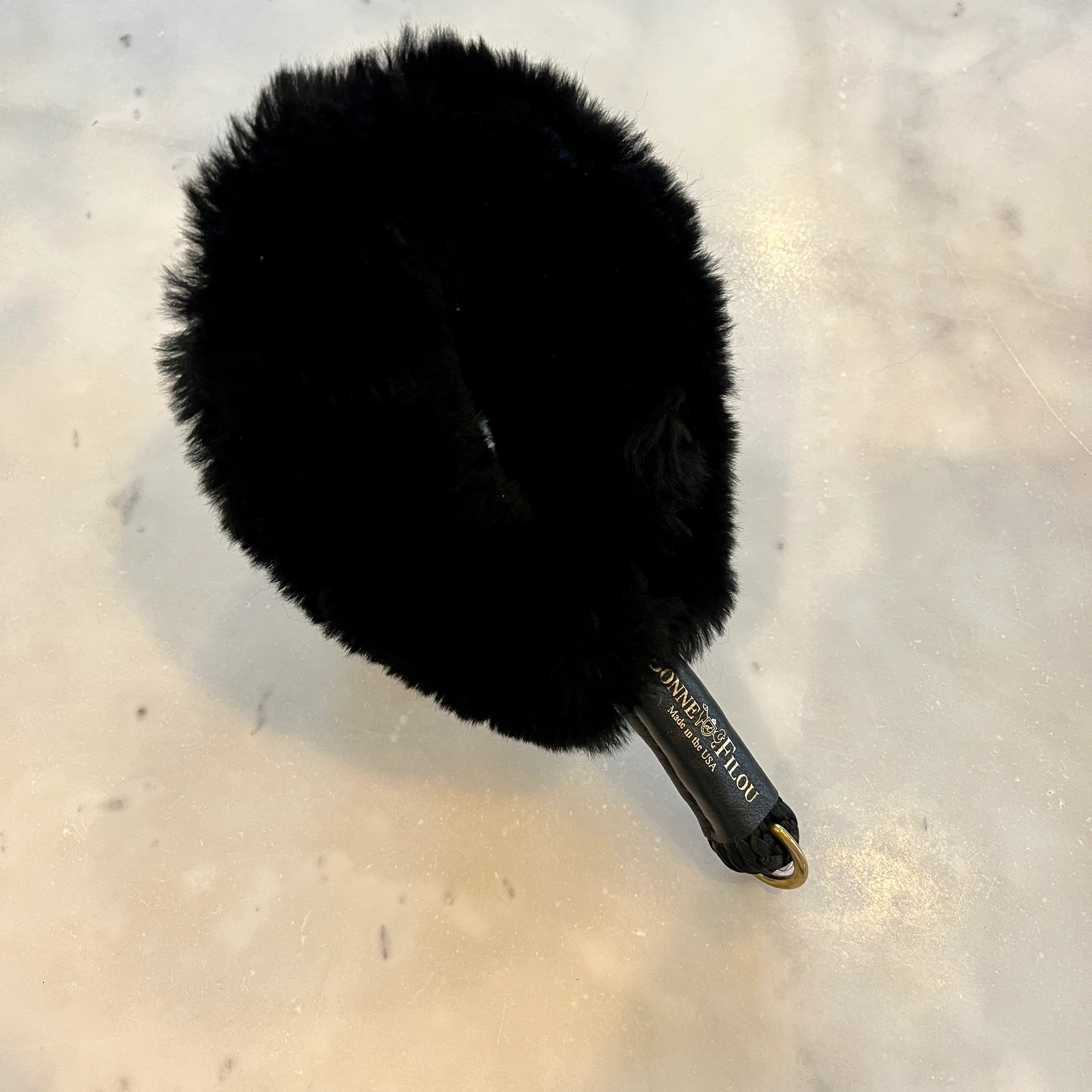 Harnais pour chien Bonne et Filou Shearling Fur Grip - Shearling noir — Harnais pour chien