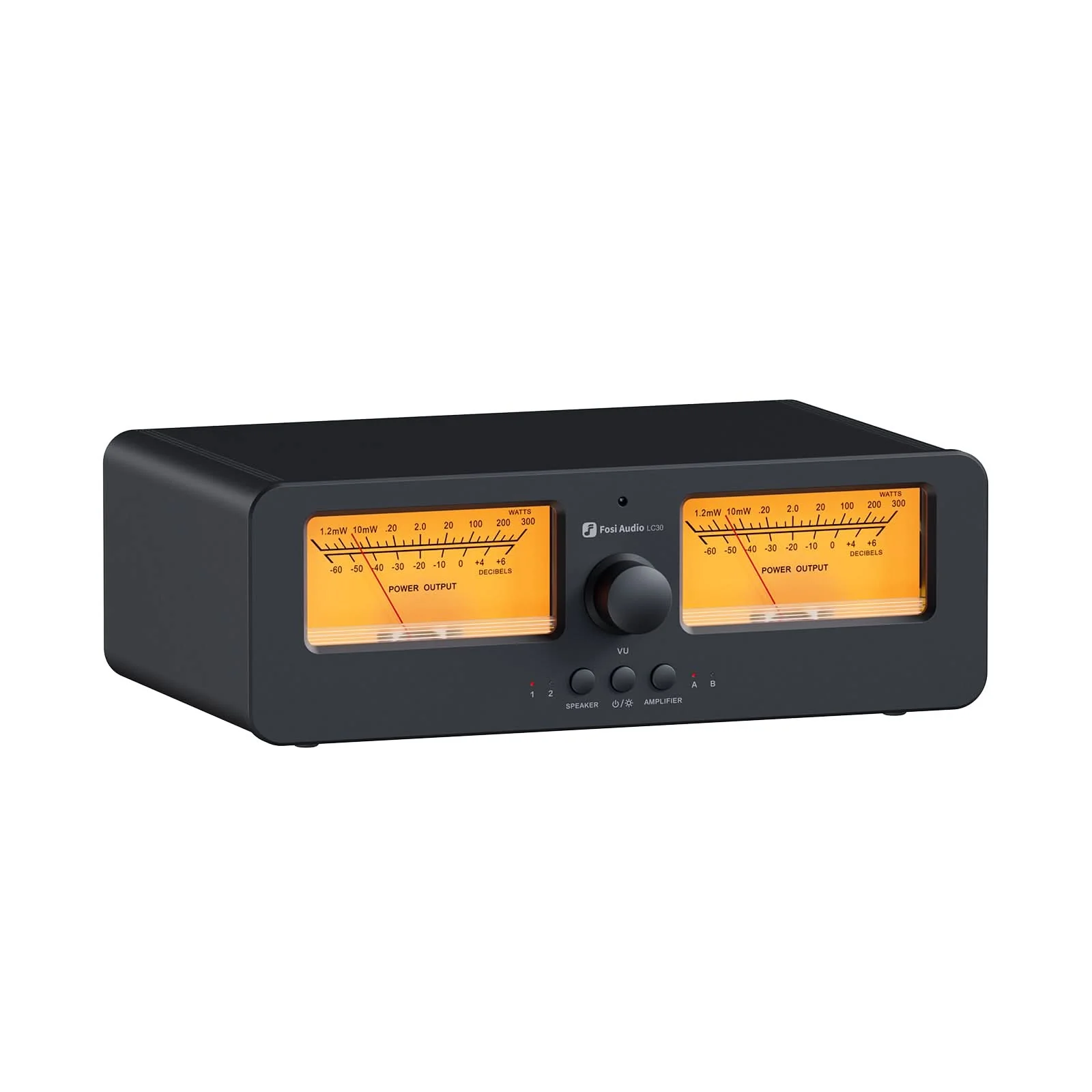 Fosi Audio LC30 VU Meter Amplifier Speaker Selector - LC30-Y — Audio Amplifiers & DACs