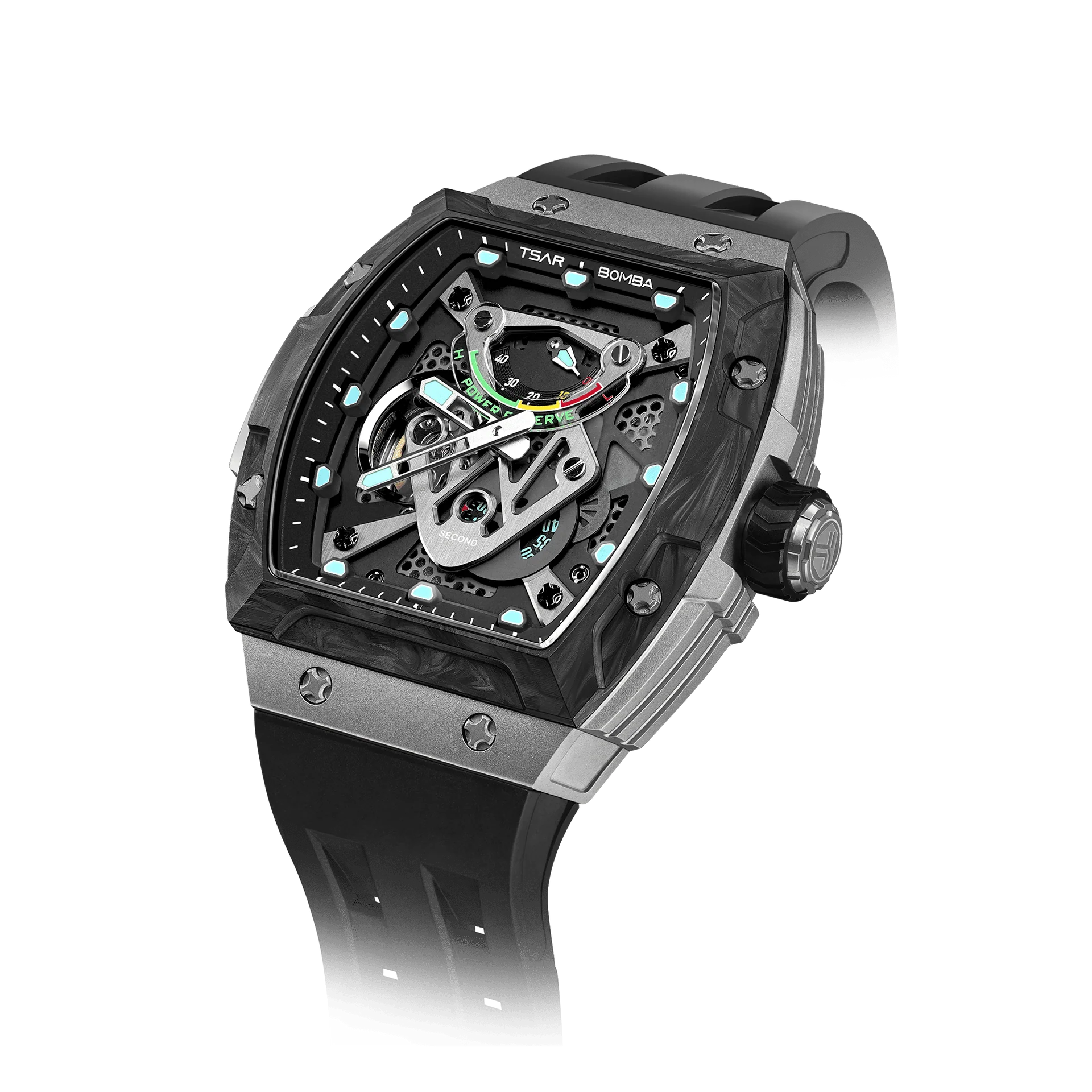 Montre mécanique automatique pour homme TSAR BOMBA The Neutron TB8216 Noir 46 mm