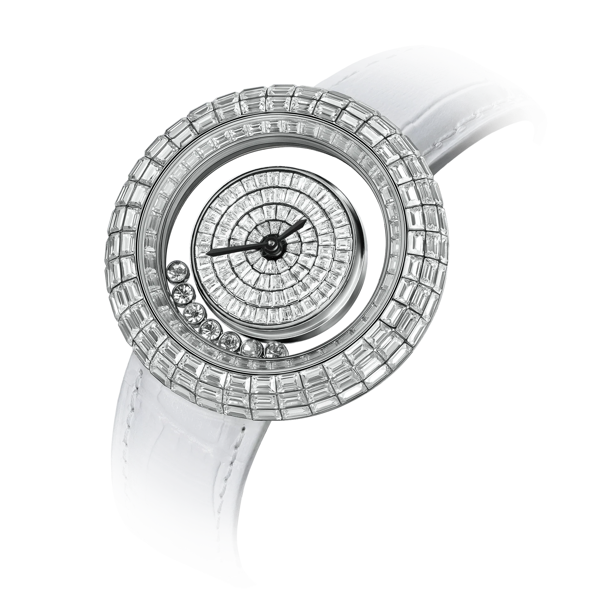 TSAR BOMBA WATCH Nucleus Femme 01 Montre Femme Bracelet Cuir Blanc Cadran Diamant — Montres pour femmes