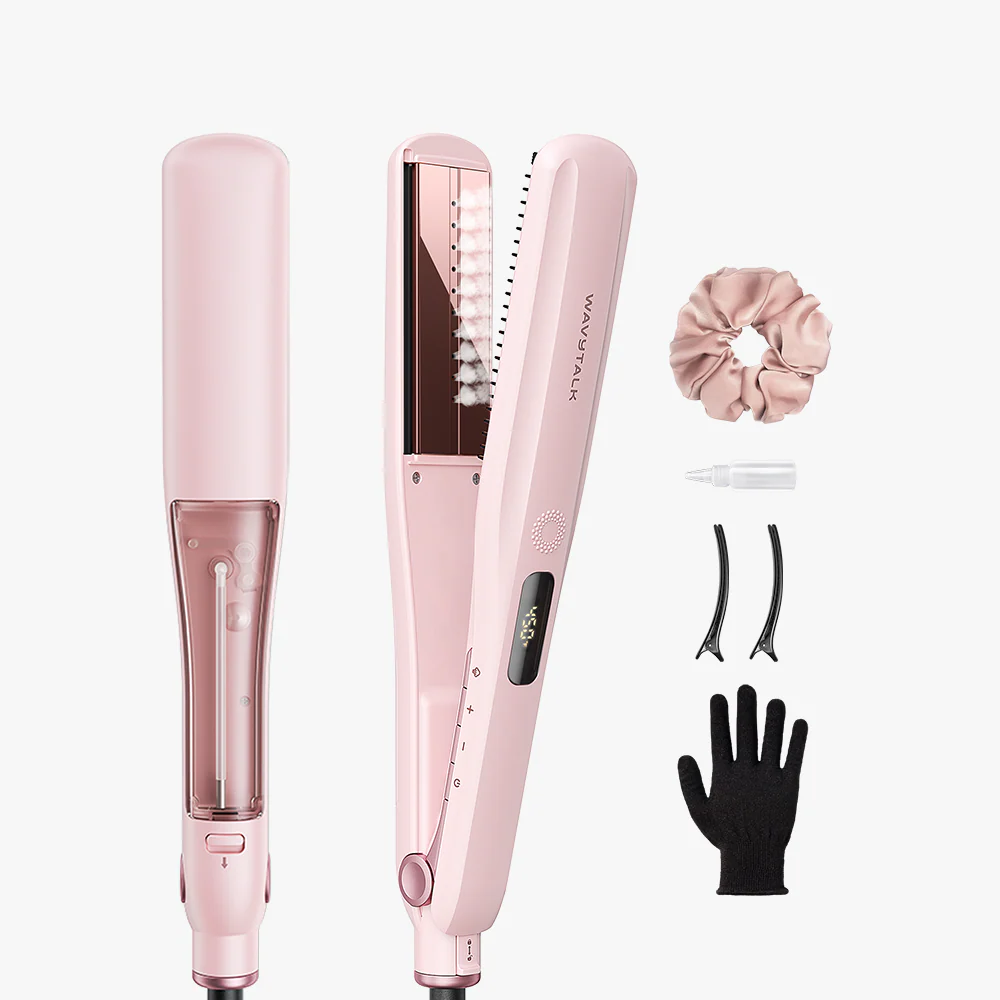 Outil de coiffure Wavytalk Steam Sesh - Rose, prise MX — Outils de coiffure