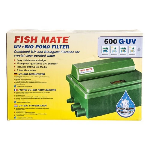Fish Mate, Gravity UV & Bio Pond Filter, 8 Watts - 250 GPH (125 - 500 Gallons) — Aquarium Accessories