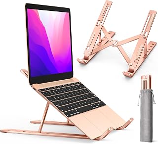 iVoler Laptop Stand 6-Angle Aluminum Foldable Rose Gold