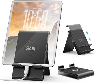 SAIJI Adjustable Tablet Stand Holder Portable Foldable — Tablet Accessories