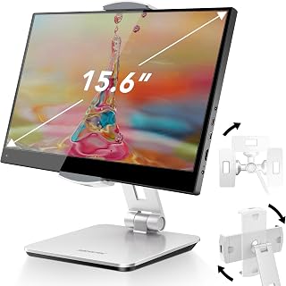 AboveTEK Business Kiosk Aluminum Tablet Stand, 360° Swivel