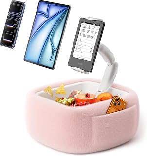 LULULOOK Fluffy Tablet Pillow Stand with Snack Bowl