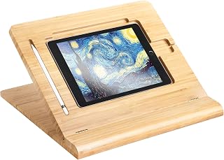ELETIUO Bamboo Tablet Stand, Adjustable Multi-Angle