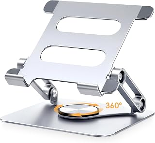 360 Rotating Tablet Stand, Foldable Aluminum, 4-13