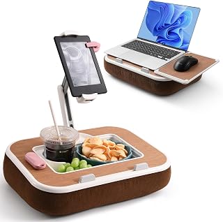 Tablet Pillow Stand with Snack Bowl and Writing Board
