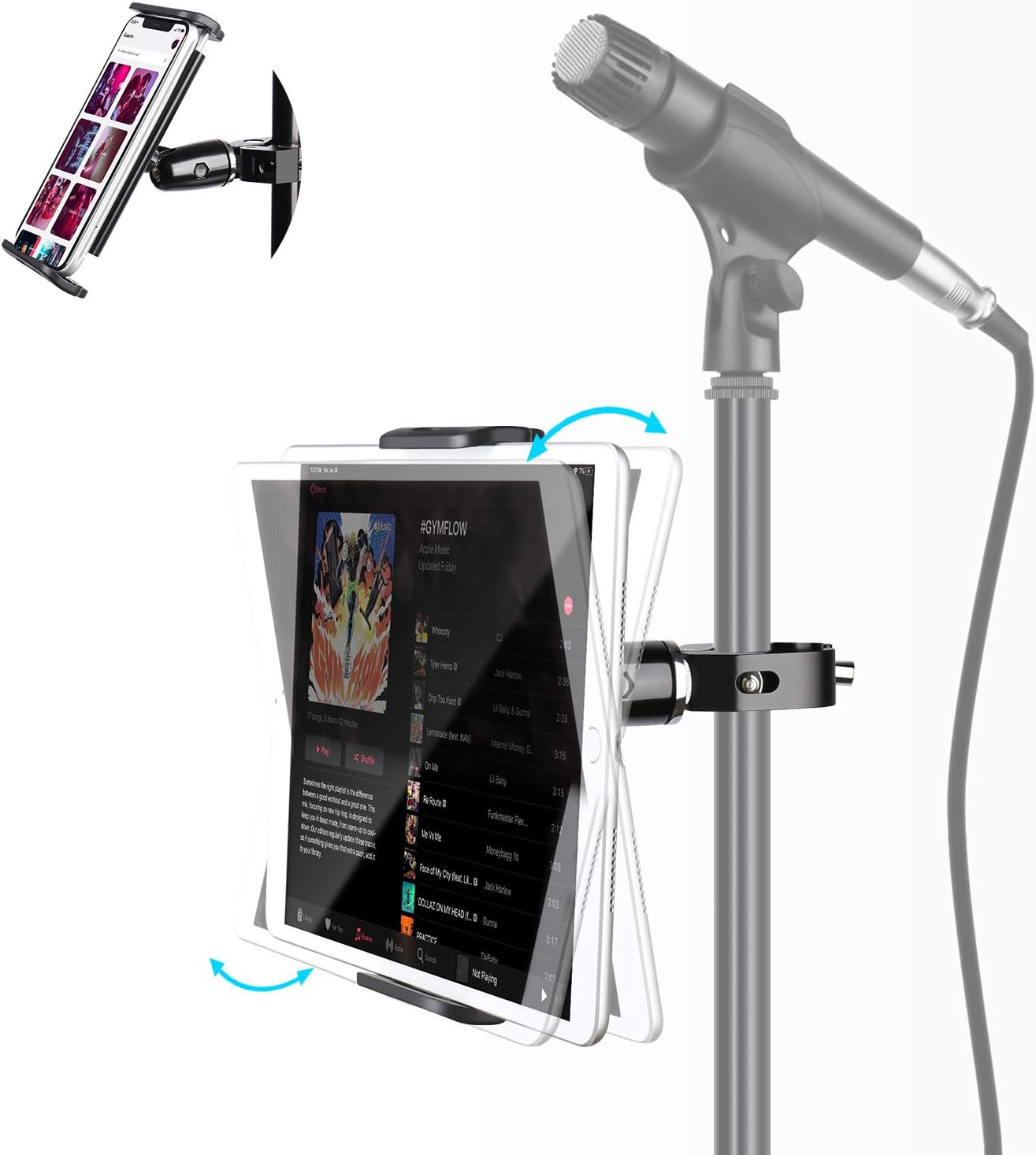 Support iPad Elitehood Aluminium pour Pied Micro, Pivotant 360° — Accessoires pour tablettes