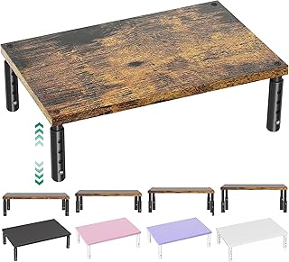 OPNICE Adjustable Monitor Stand Riser, Brown Wood — Laptop Accessories