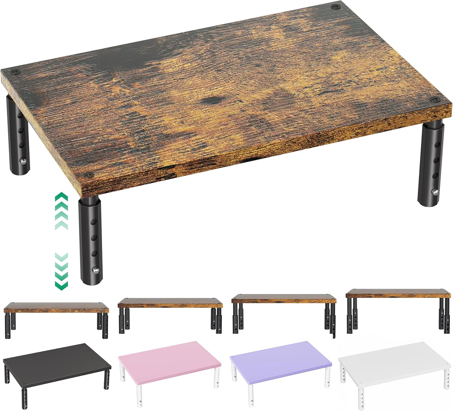 OPNICE Rehausseur de moniteur ajustable, bois brun — Accessoires pour ordinateurs portables