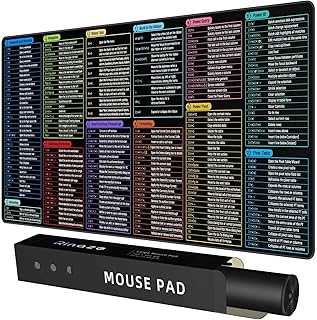 Tapis Souris Rinaze XXL avec Aide-Mémoire Raccourcis Excel