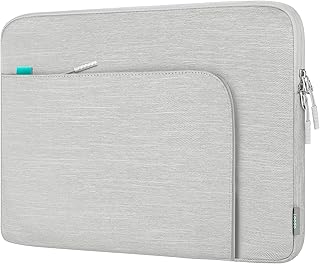 Lacdo 15.6" Laptop Sleeve Case with Accessory Pocket, Gray