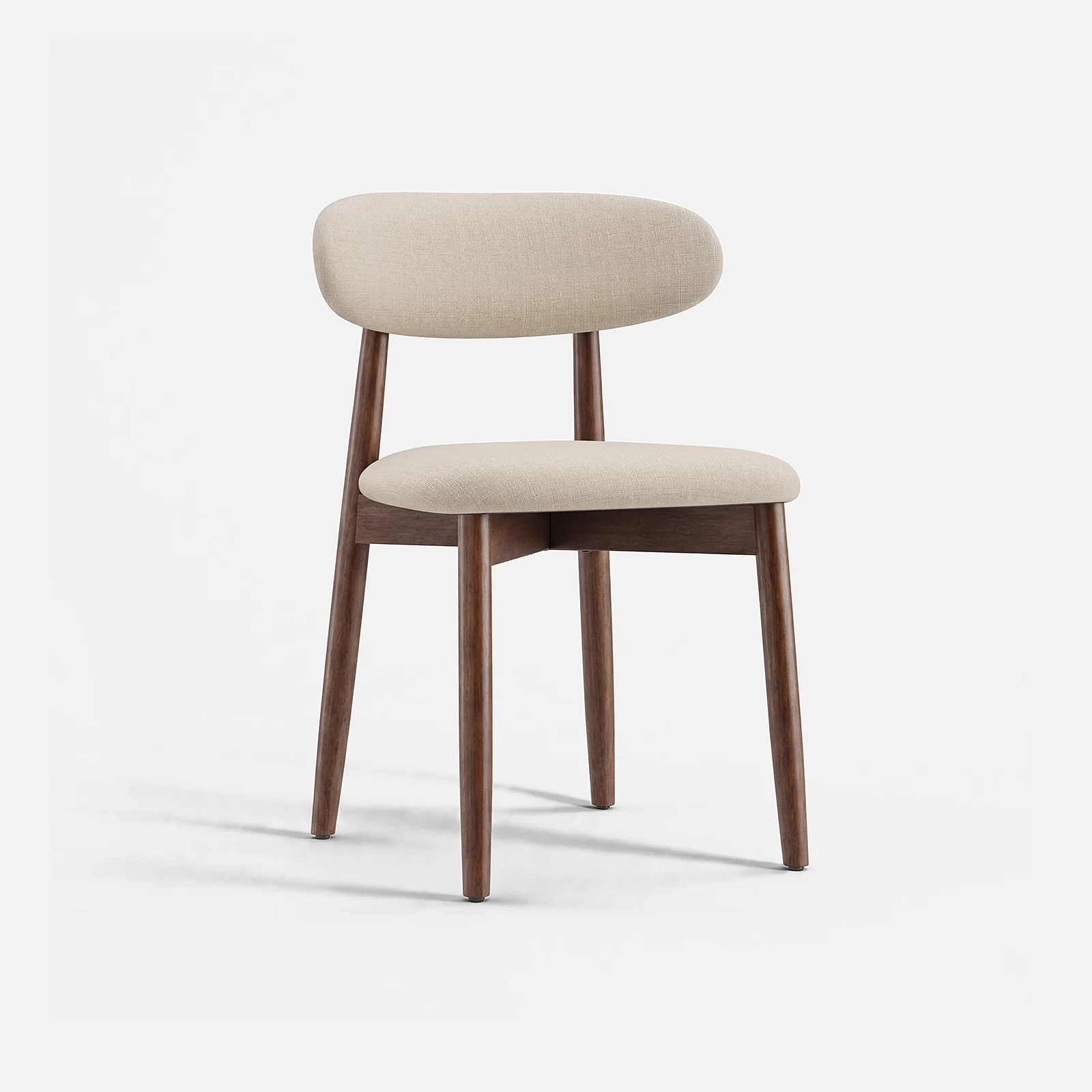 COLAMY Noya Lot de 2 chaises de salle à manger rembourrées modernes du milieu du siècle Beige