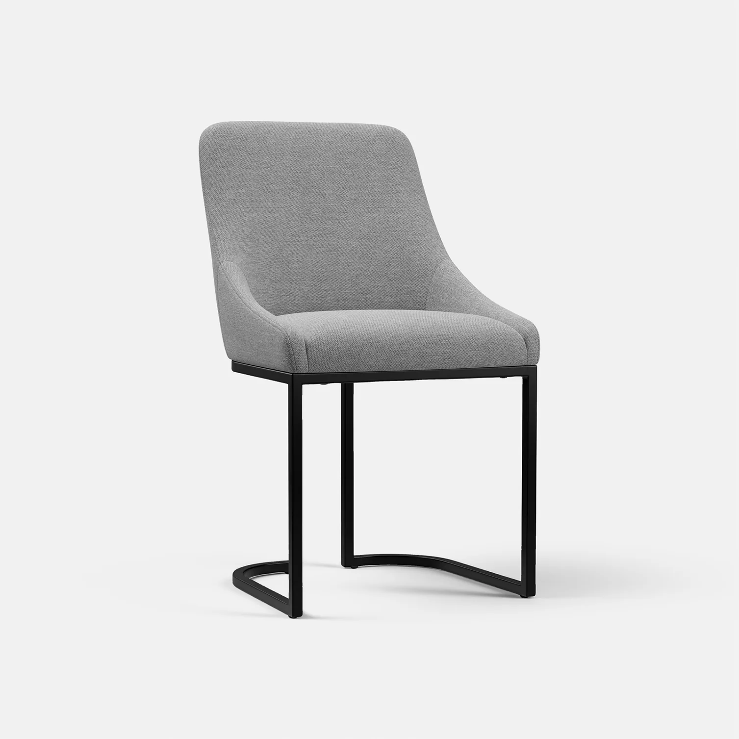 COLAMY Loft industriel base en U chaise de salle à manger ensemble de 2 gris clair — Chaises de salle à manger