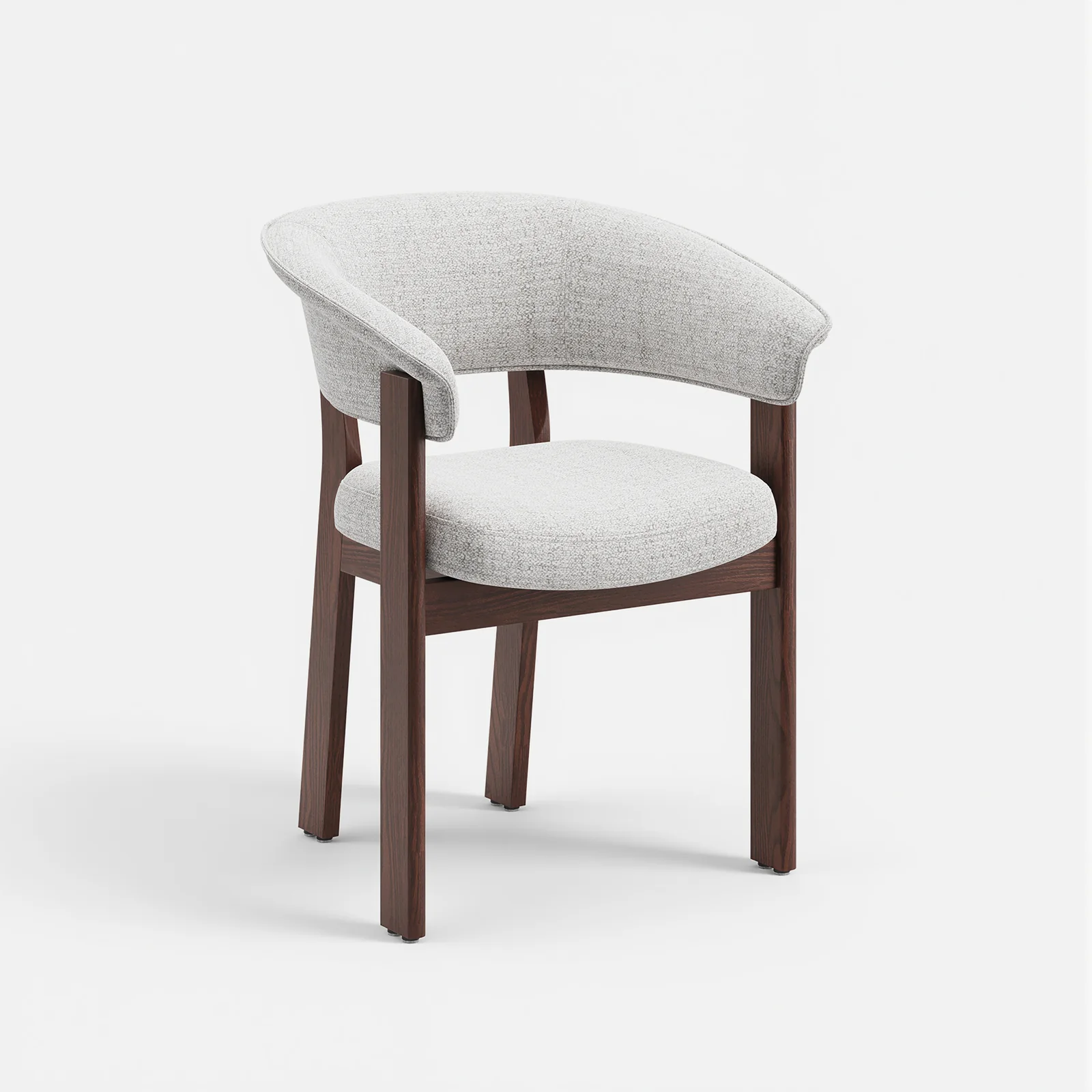 Colamy Halo Luxe Fully Assembled Upholstered Dining Chair - Beige & Walnut / Set of 1