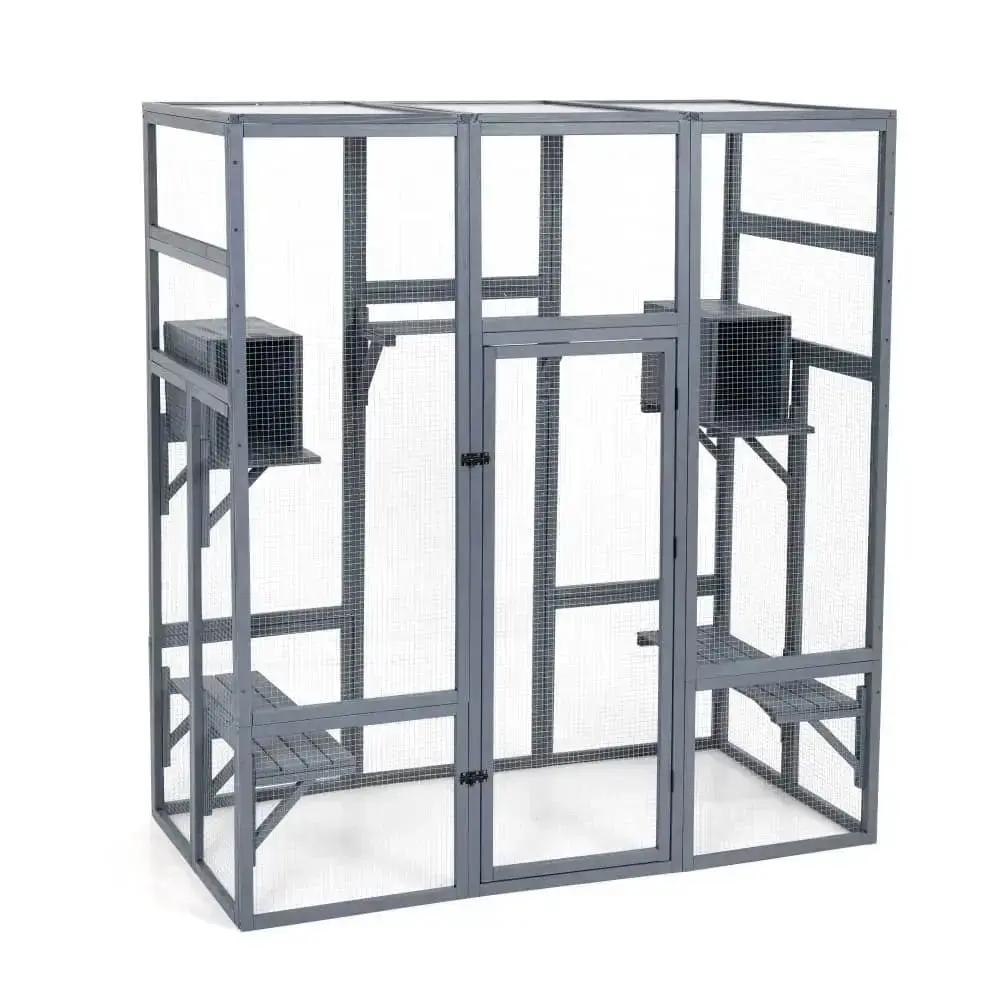 Enclos pour chat en bois Coziwow 62" gris standard — Jouets pour chiens