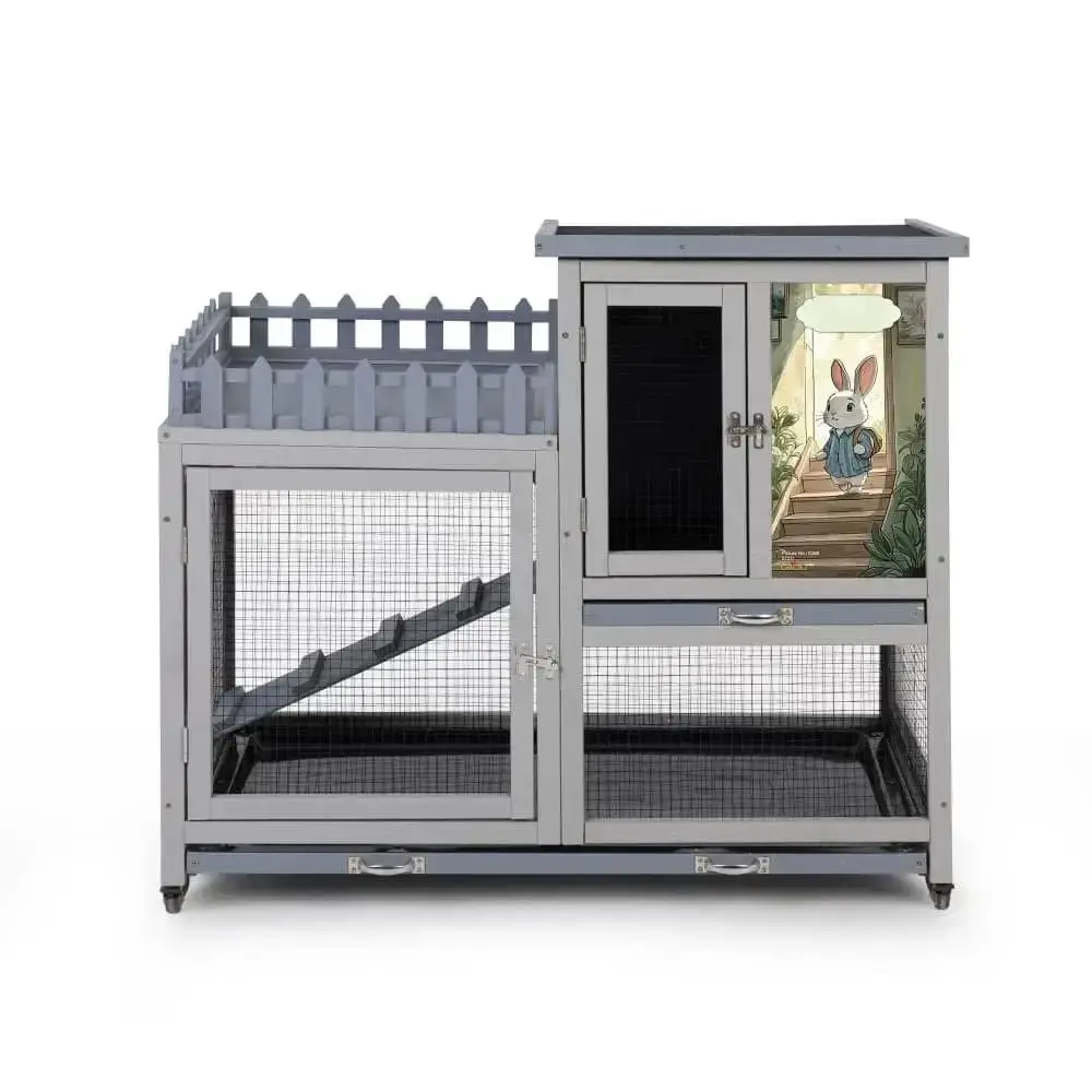 Coziwow 38"L 3-Tier Wheeled Rabbit House - Basic