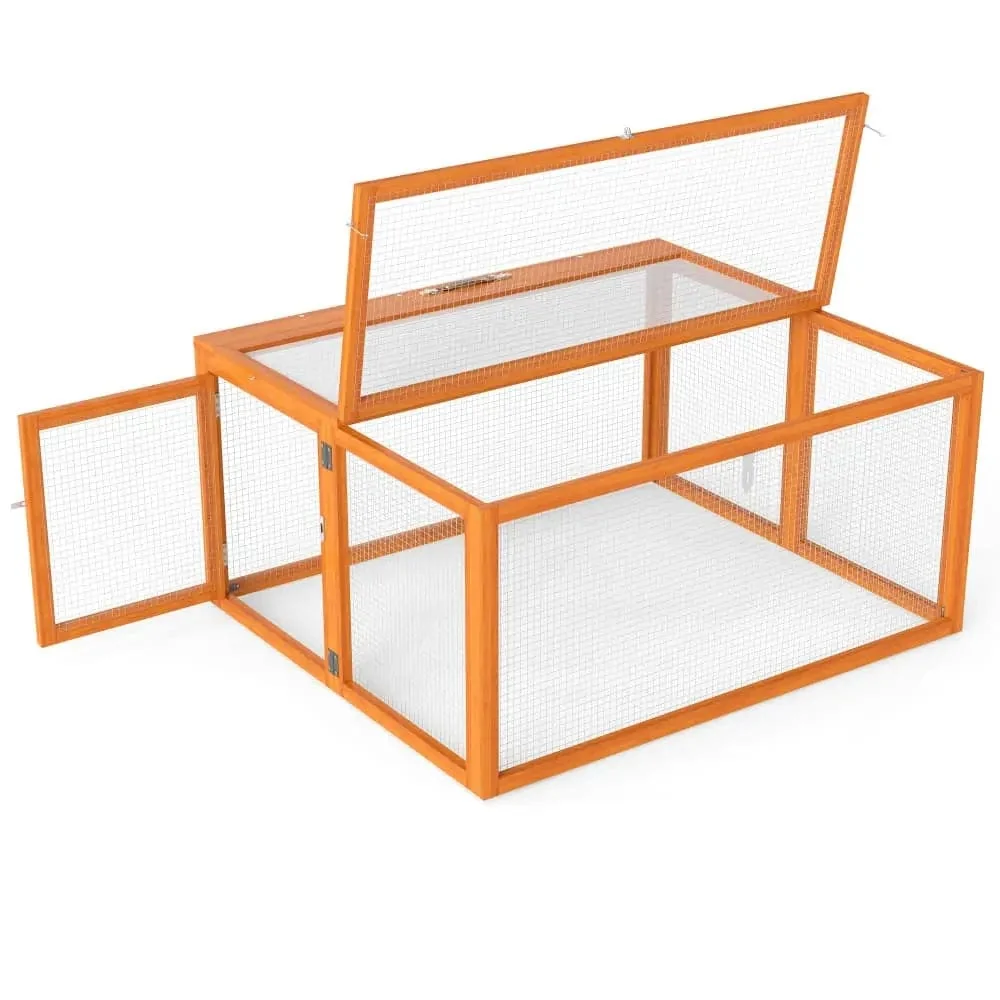 Coziwow 43″L Foldable Wooden Rabbit Cage - Orange — Dog Toys