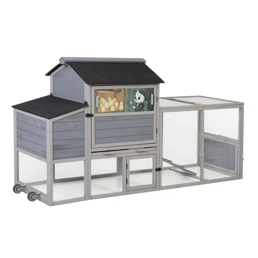 Poulailler extérieur sur roulettes gris 82 po Coziwow — Jouets pour chiens