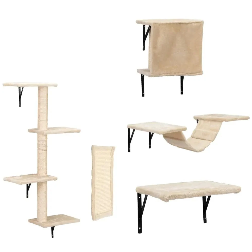 Coziwow 5 Pcs Wall-Mounted Cat Climber Set - Beige — Dog Toys