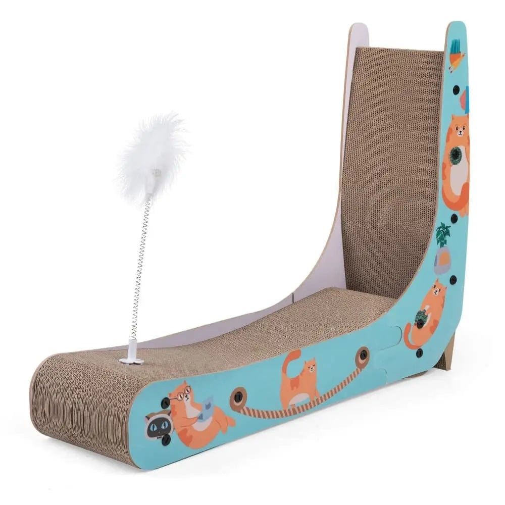 Coziwow Griffoir Chat 27 po Forme L avec Motifs — Arbre à chat pour chat