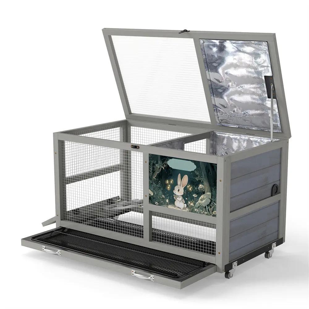 Coziwow Cage à lapin isolée 35"L à étages Gris — Jouets pour chiens