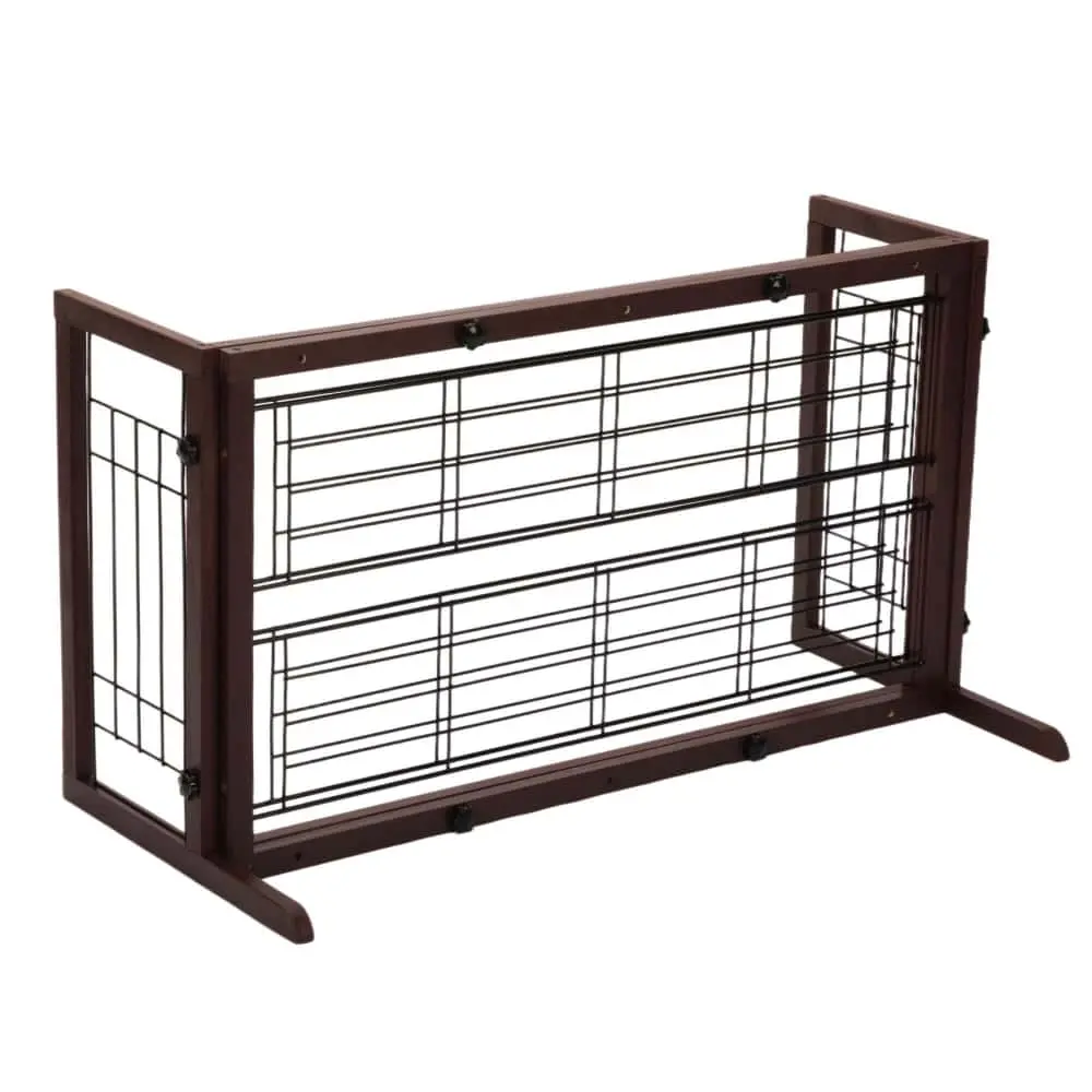 Barrière pour animaux Coziwow amovible en bois 38-71 brun — Jouets pour chiens