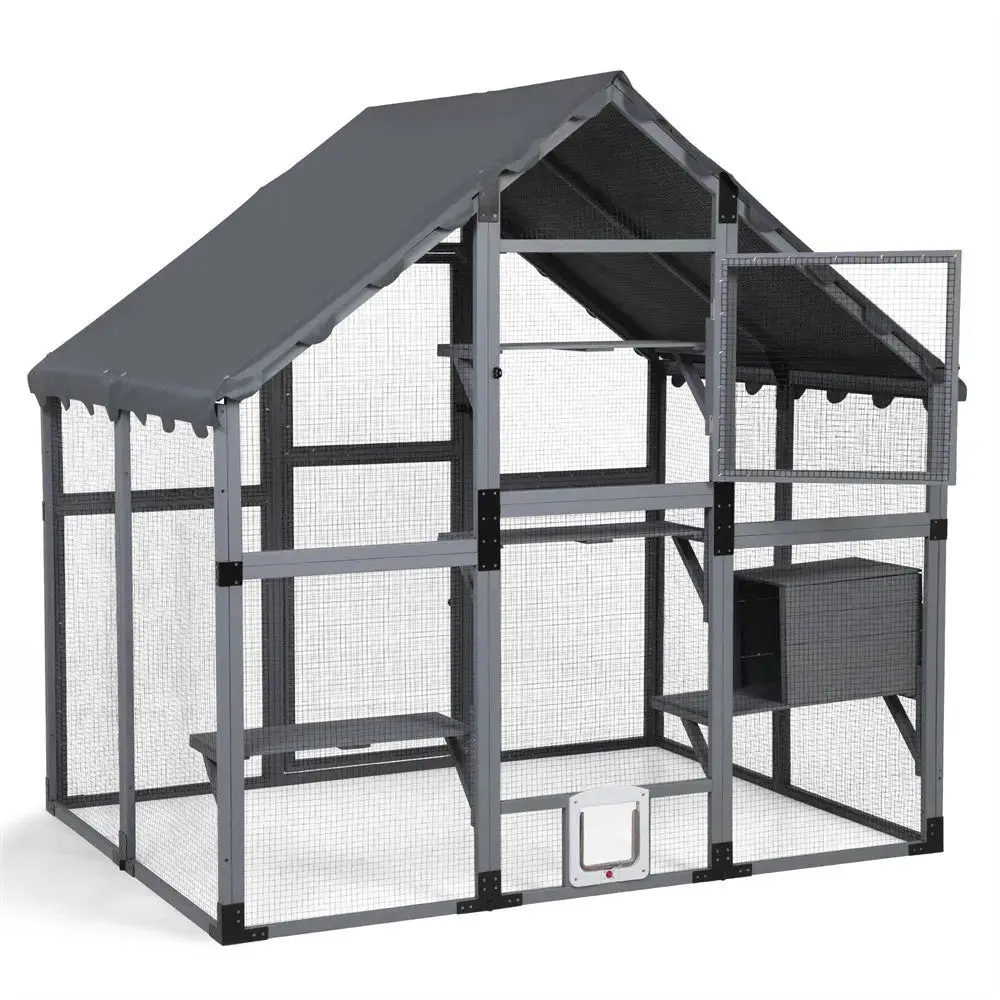 Enclos Coziwow 72" pour chat d'extérieur en bois — Jouets pour chiens