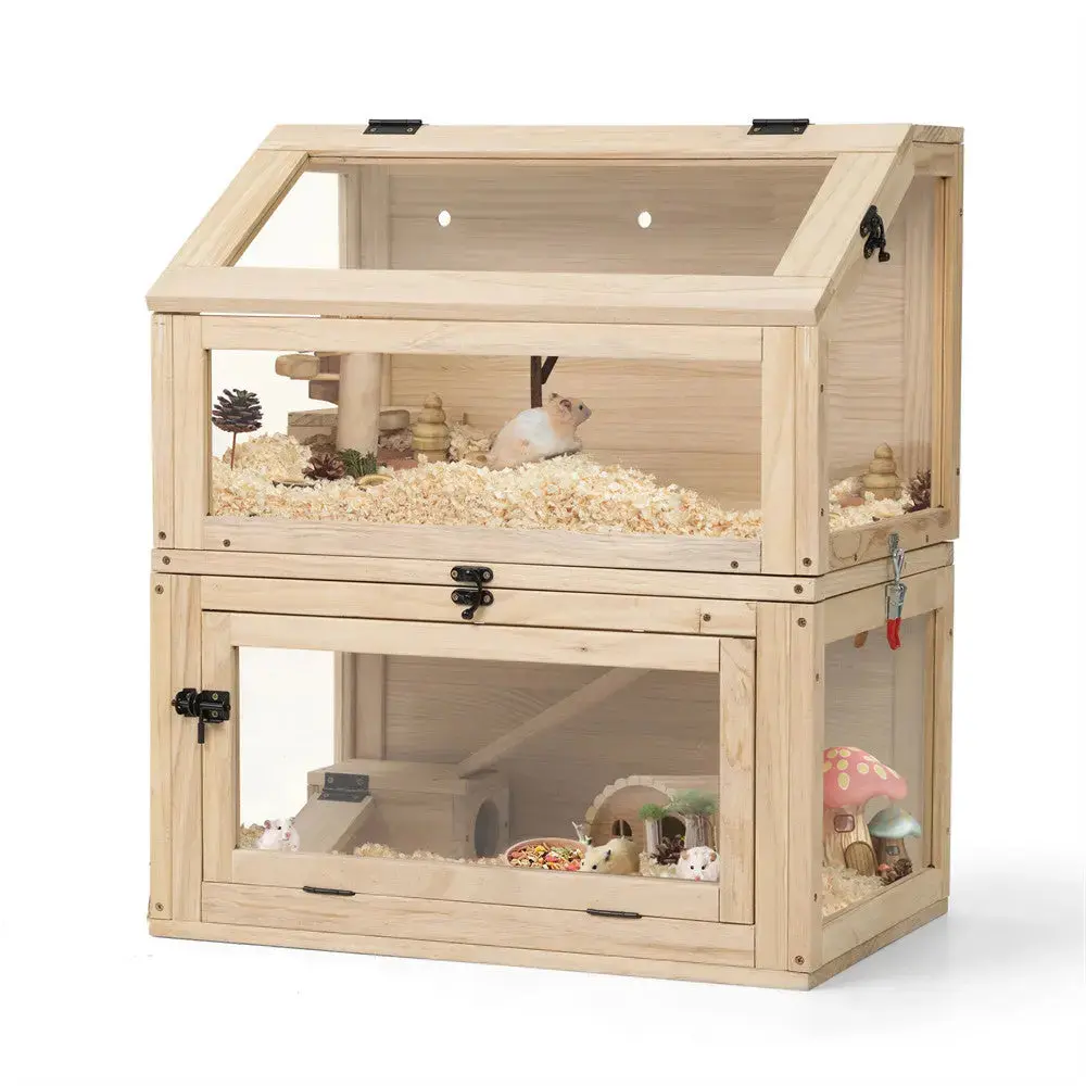 Cage à Hamster Double Étage Coziwow en Acrylique — Jouets pour chiens