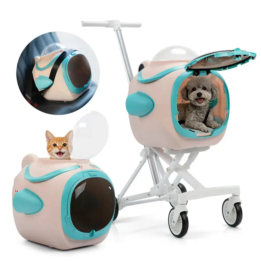 Coziwow Rose Capsule Spatiale pour Animaux avec Roues 360° — Jouets pour chiens