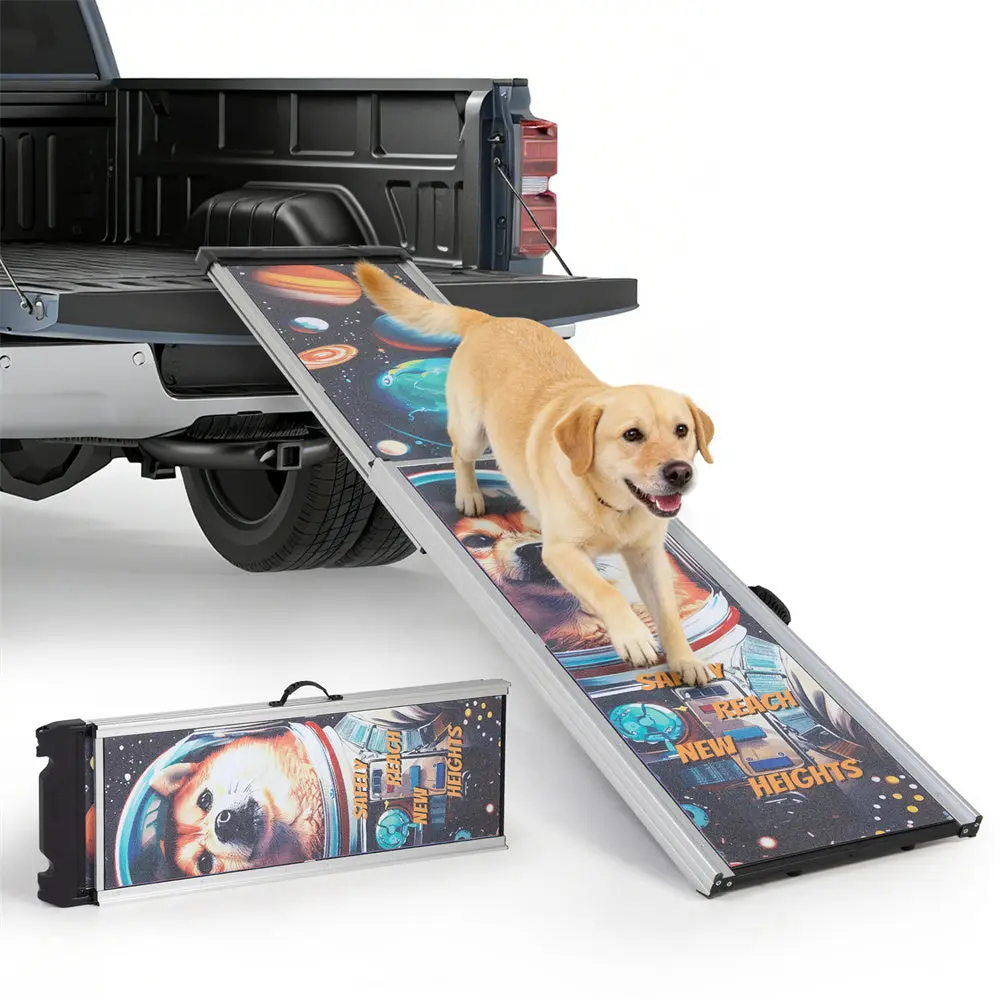 Coziwow 88"L Extended Dog Ramp – Upgraded from 64"L - Patterned Extended Version(88"L) — Dog Toys