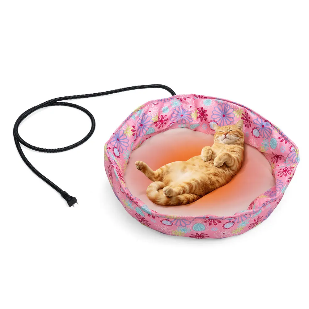 Coziwow Lit pour chat rond chauffant 20,4" avec cordon résistant aux morsures — Paniers pour chats