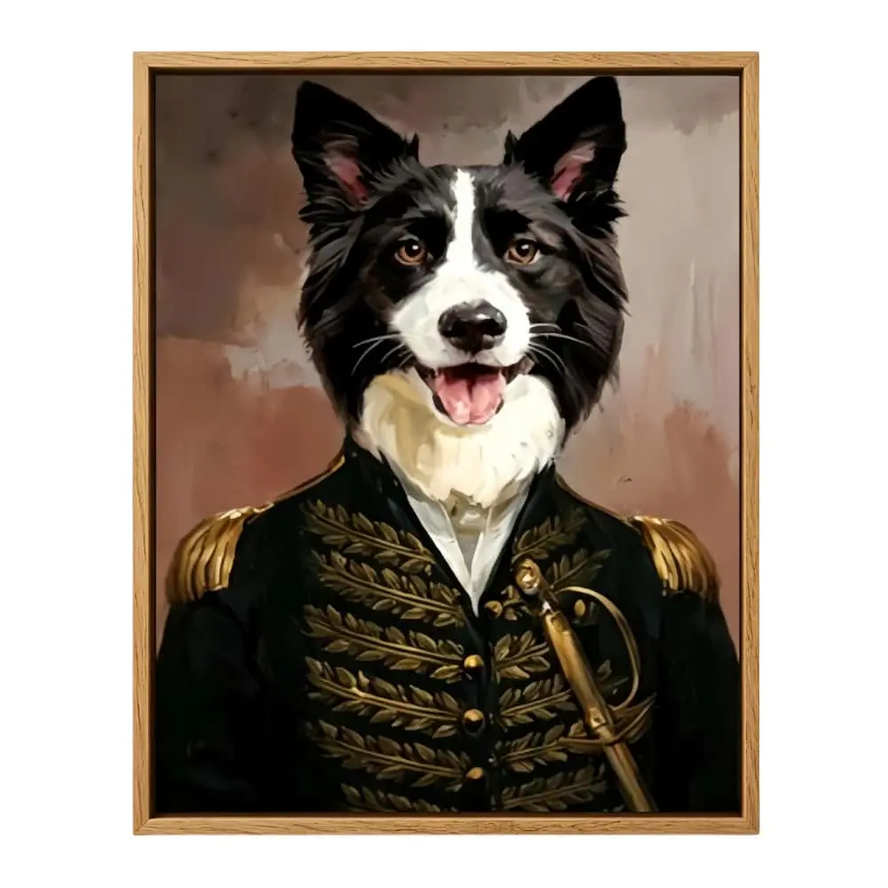 Coziwow Custom Pet Portrait Hand Painted Oil Painting Wall Art - Minimalist Frame (Natural Wood) / 15.75" x 23.62" — Dog Toys