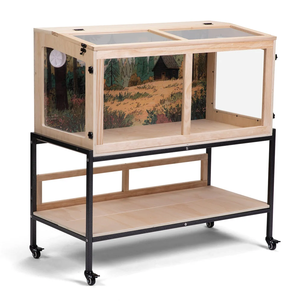 Cage Coziwow 39" en Bois Naturel avec Support Élevé pour Hamster
