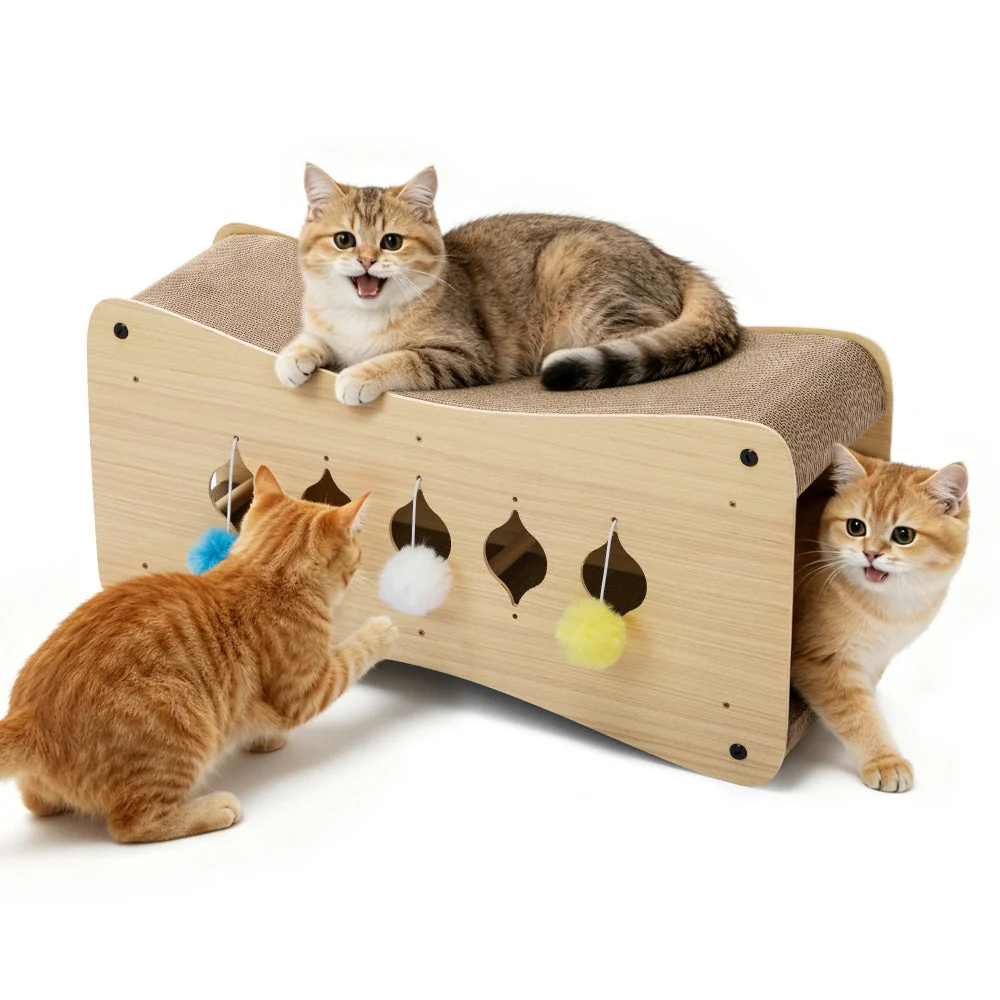 Tunnel à griffer Coziwow 26,4 po en bois — Arbre à chat pour chat