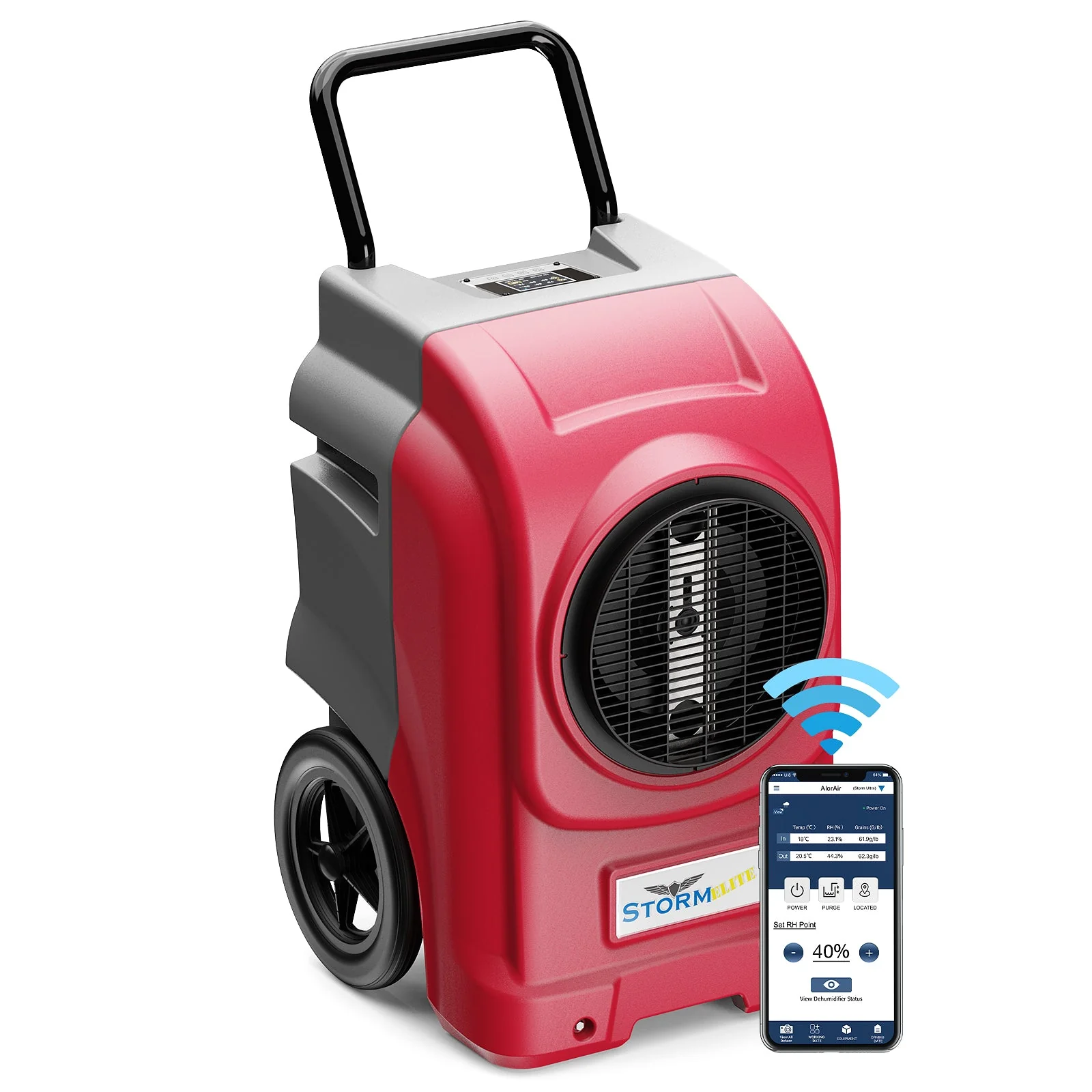 AlorAir® Wholesale Package of Storm Elite Smart WiFi 125 Pint Commercial Dehumidifier - Red — Humidifier