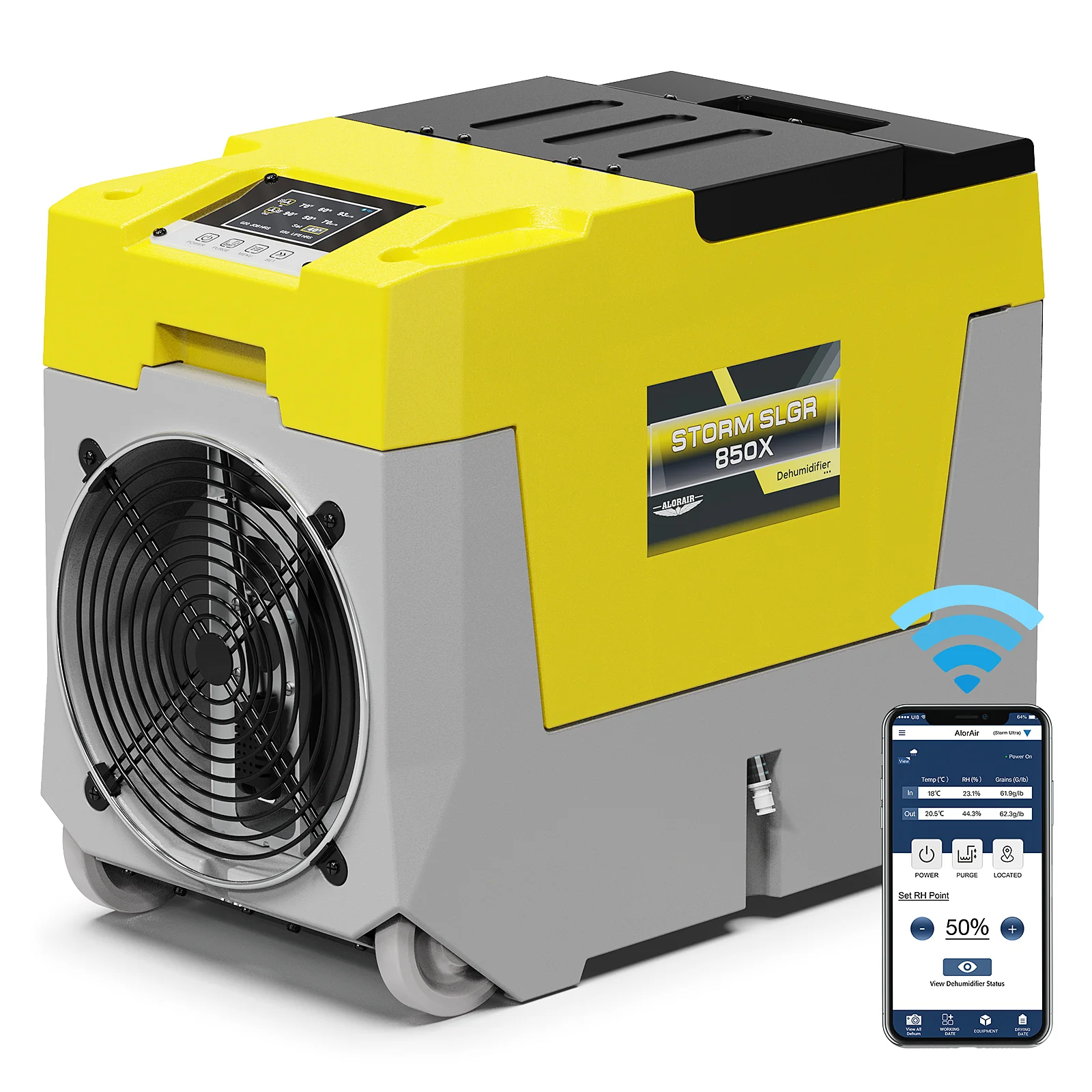 AlorAir® Storm Slgr 850X | 180 PPD Smart WiFi Dehumidifier Commercial Dehumidifier for Home — Humidifier
